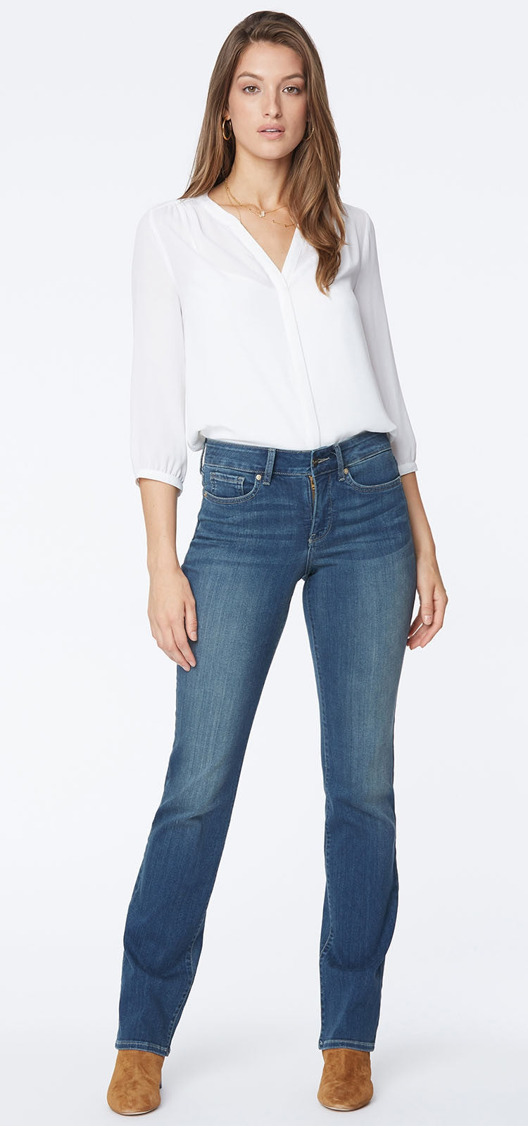 Marilyn Straight Jeans Mittelblau Sure Stretch® Denim (Tall) | Balance von Nydj