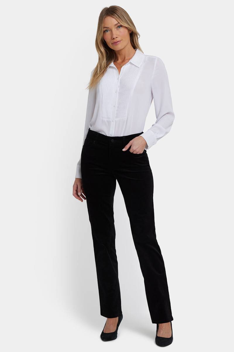 Marilyn Straight Pants in Velveteen | Black von Nydj