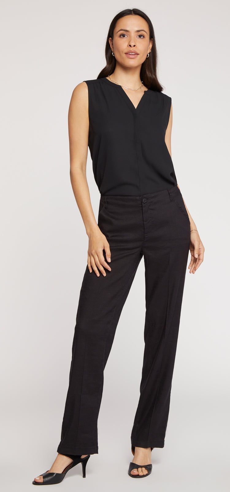 Marilyn Trouser Schwarzem Stretch-Leinen | Black von Nydj