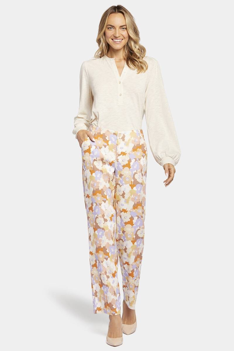 Marilyn Trouser Blumendruck Stretch-Leinen | Sunset Grove von Nydj