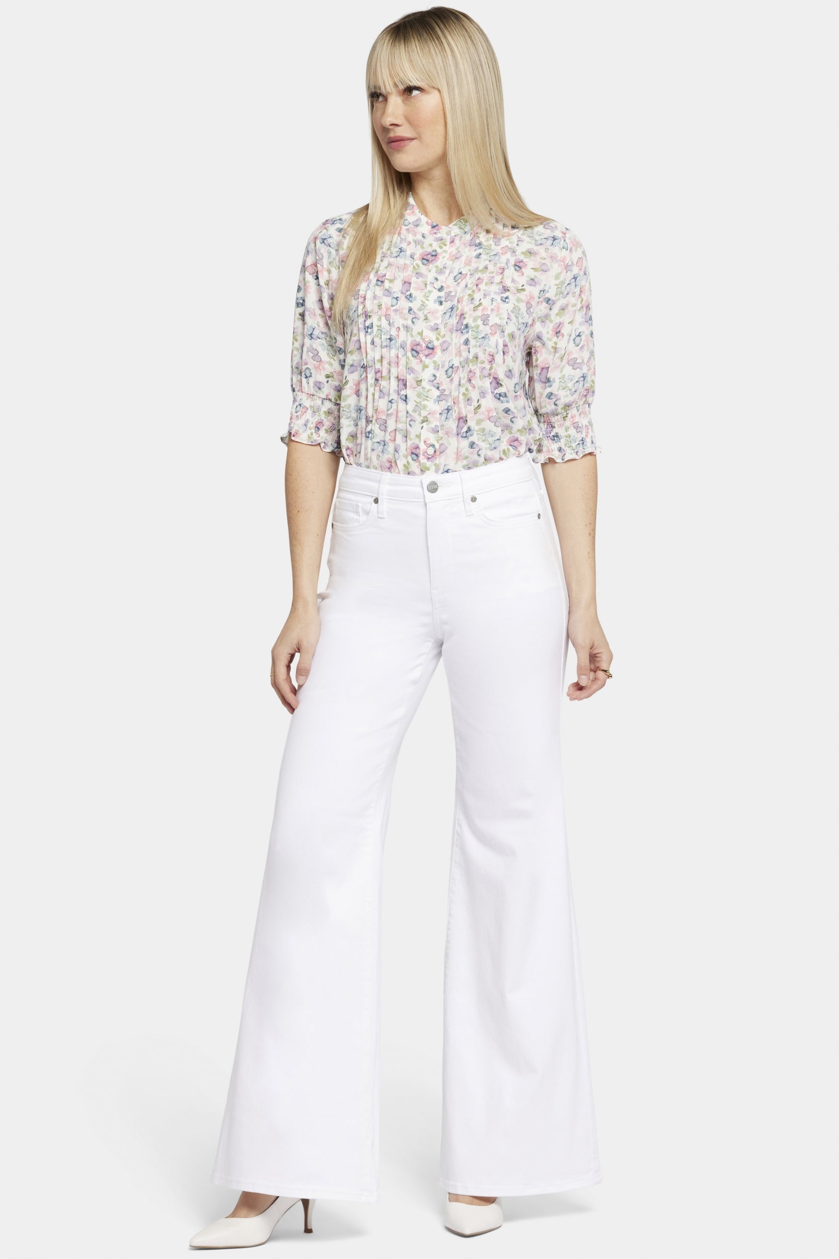 Mia Palazzo Jeans In kurzegröße Mit High Rise | Optic White Mia Palazzo Jeans In kurzegröße Mit High Rise | Optic White von Nydj