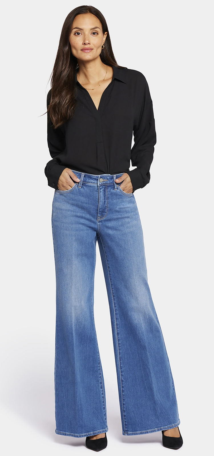 Mia Palazzo Jeans Mittelblau Premium Denim | Fairmont von Nydj