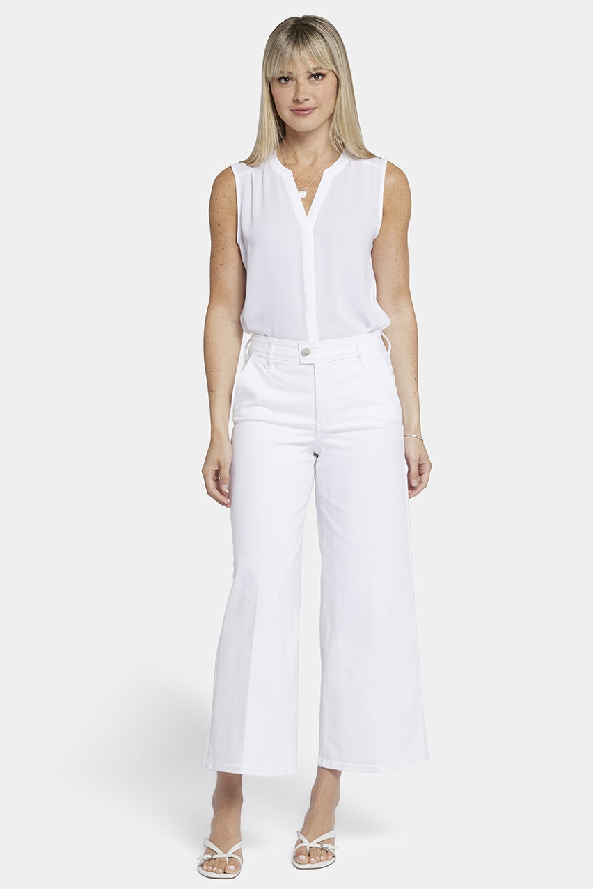 Mona Wide Leg Trouser Ankle Jeans Weiß Farbiger Denim | Optic White von Nydj