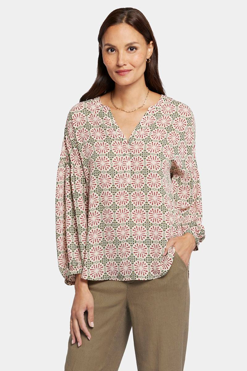 Paulina Peasant Blouse Grafischer Druck | Georgios Geo von Nydj
