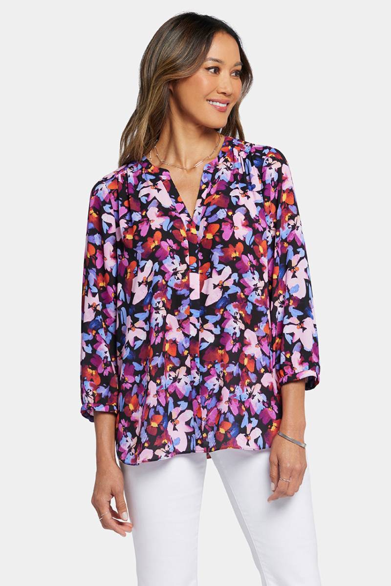 Pintuck Blouse Blumendruck | Hot Springs von Nydj
