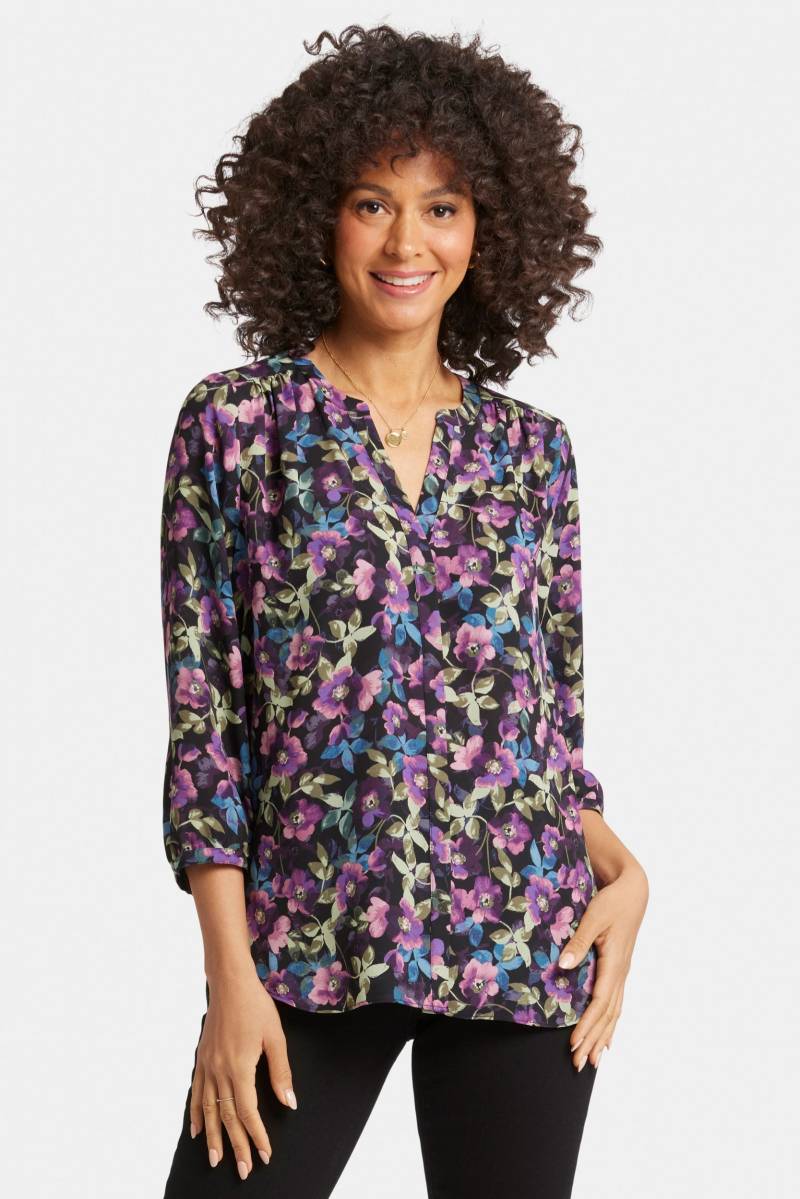 Pintuck Blouse Blumendruck | Midnight Plumes Pintuck Blouse Blumendruck | Midnight Plumes von Nydj