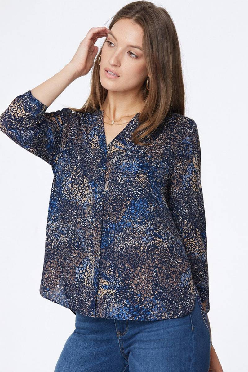Pintuck Blouse Mehrfarbigem Druck | Goleta Grove Pintuck Blouse Mehrfarbigem Druck | Goleta Grove von Nydj