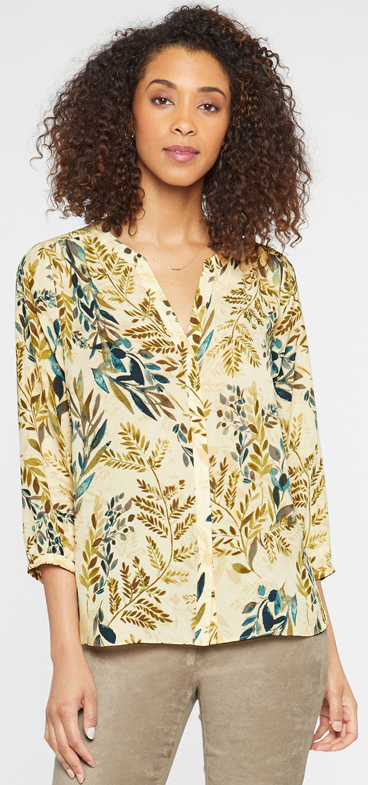 Pintuck Blouse Naturdruck | Elm Hill von Nydj