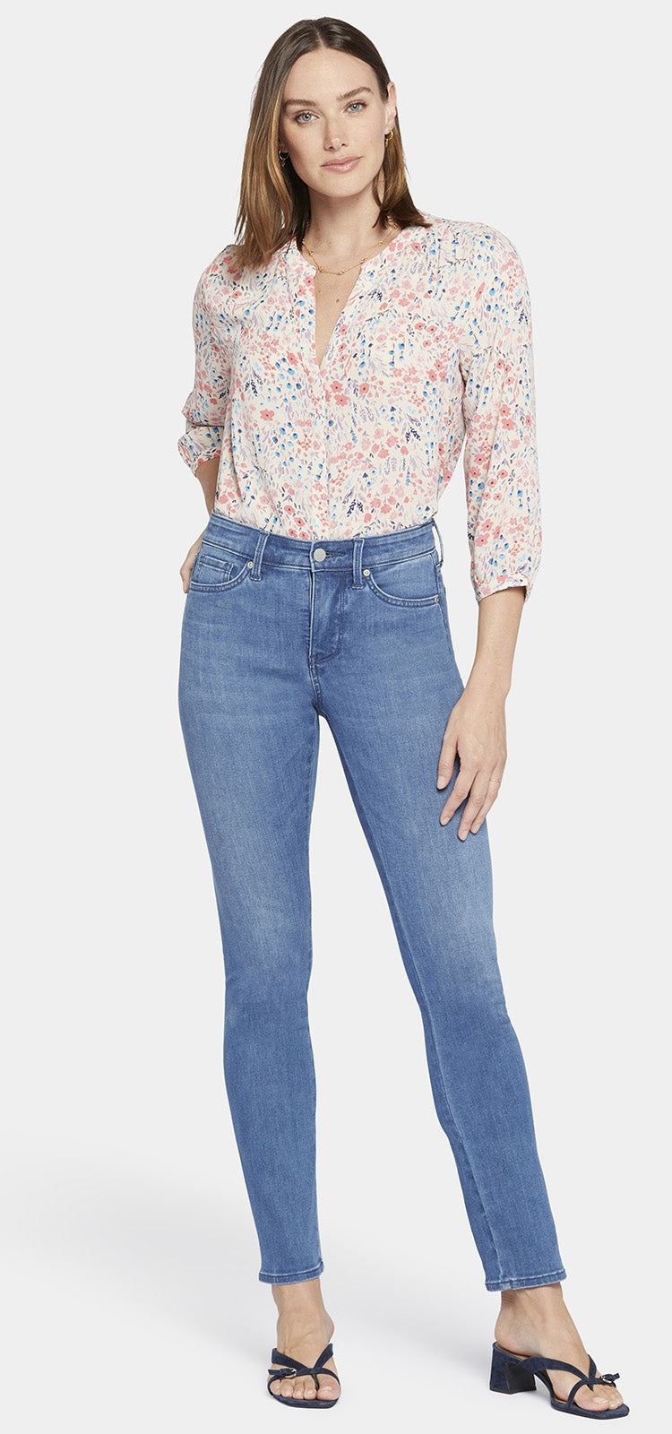 Seamless Sheri Slim Jeans Mittelblau Premium Denim | Stunning von Nydj