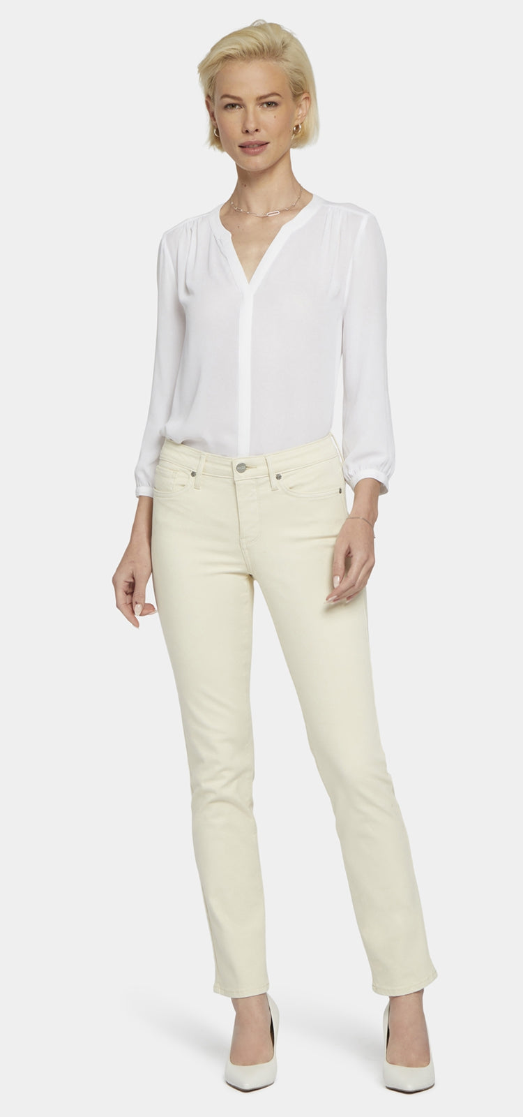 Sheri Slim Jeans Creme Premium Denim | White Creek von Nydj