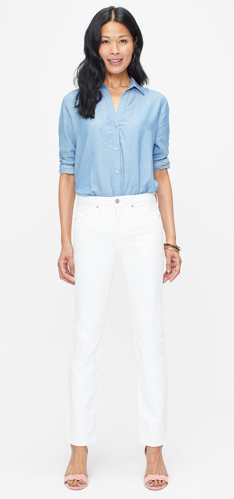 Sheri Slim Jeans Weiß Farbiger Denim | Optic White von Nydj