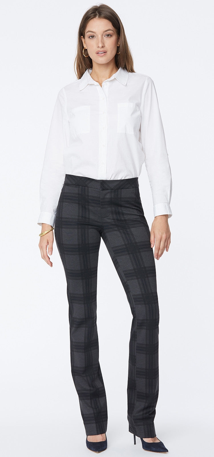 Slim Trouser Kariertem Jersey | Piedmont Plaid von Nydj