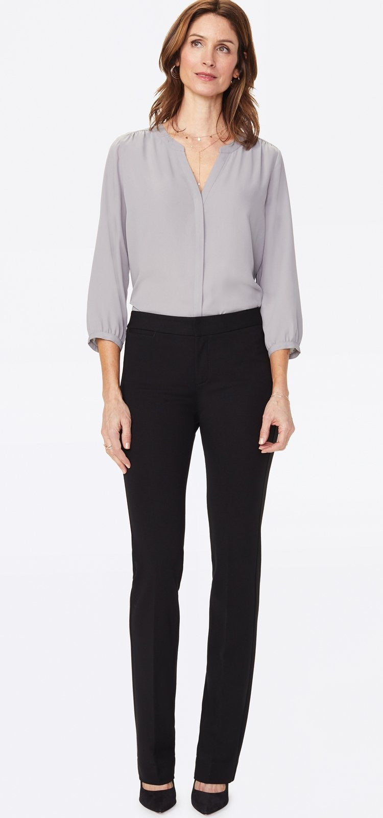 Slim Trouser Pants In Petite In Ponte KnitÜbersetzung:Slim Trouser Pants In Petite In  | Black von Nydj