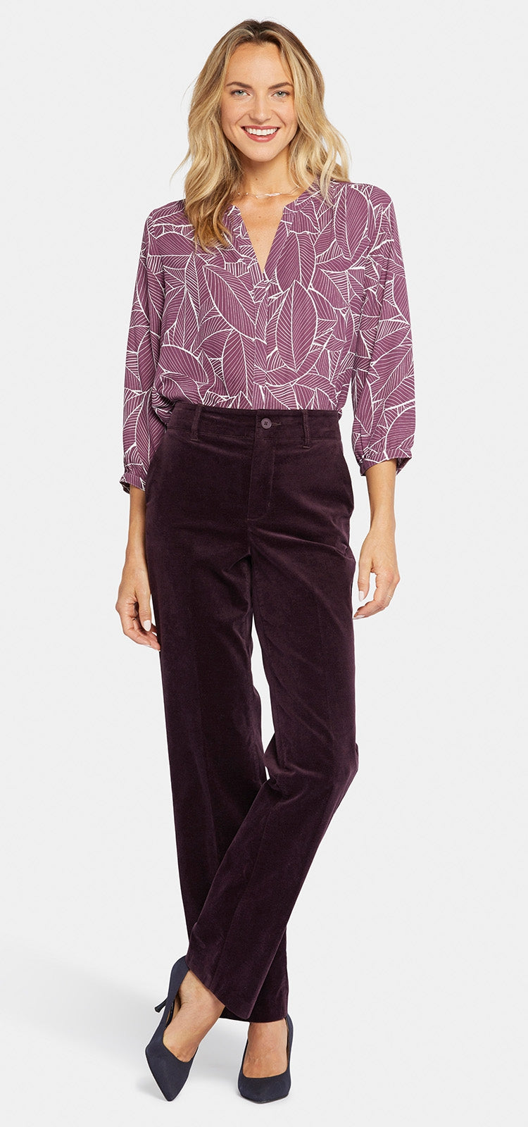 Straight Leg Trouser Lila | Eggplant von Nydj