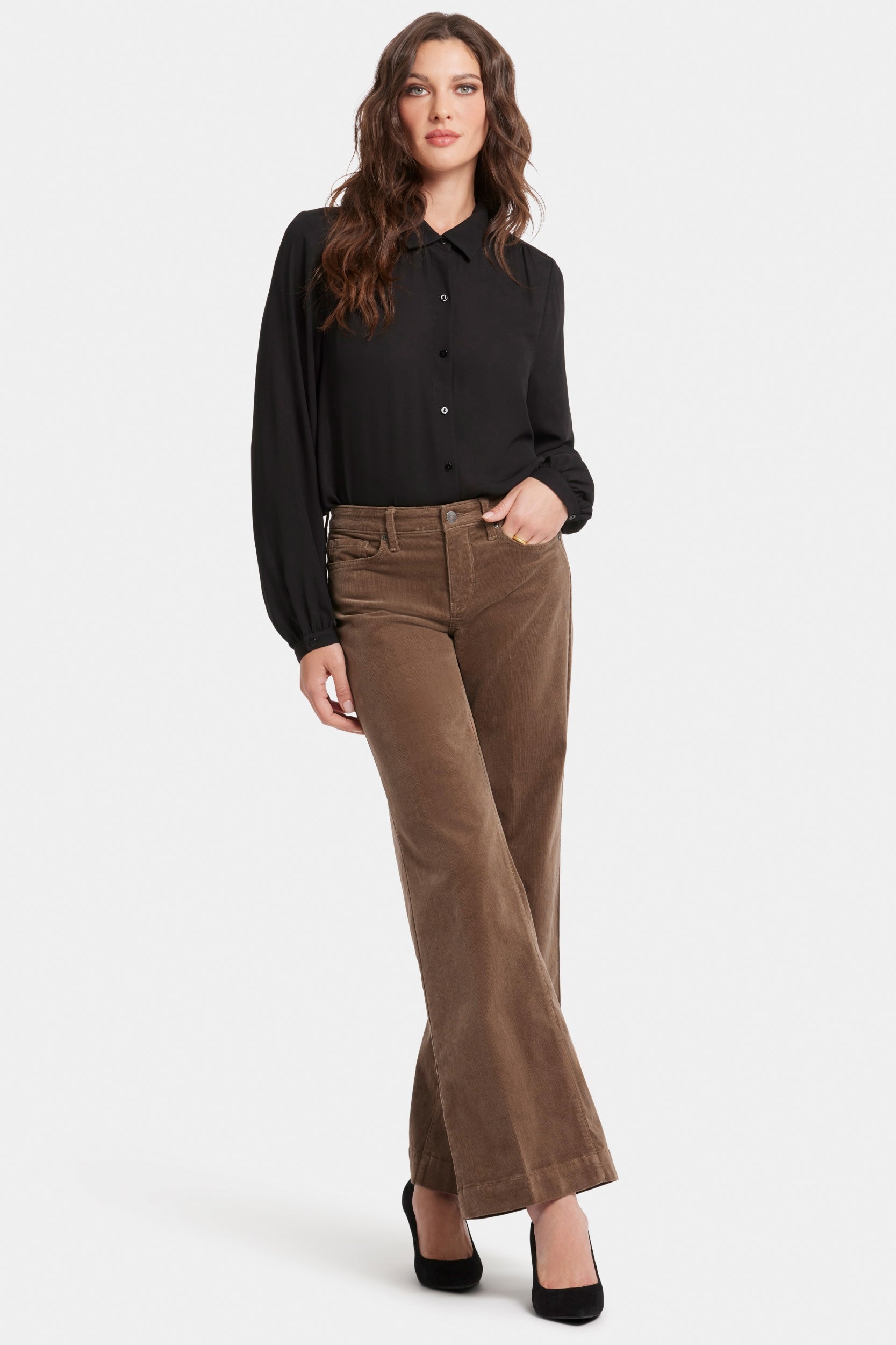 Teresa Wide Leg Hose Braun Cord | Elmwood von Nydj