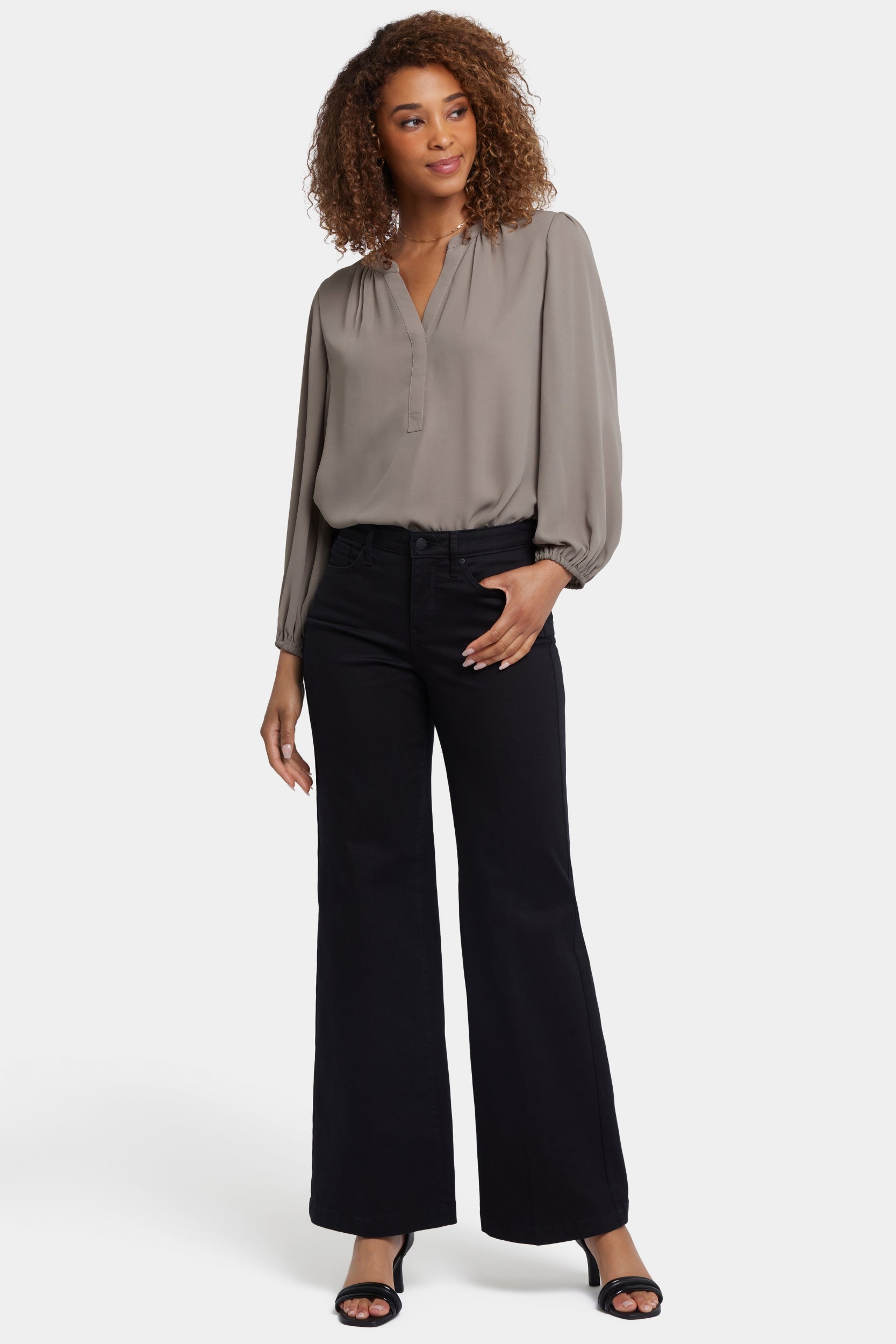Teresa Wide Leg Jeans | Black von Nydj