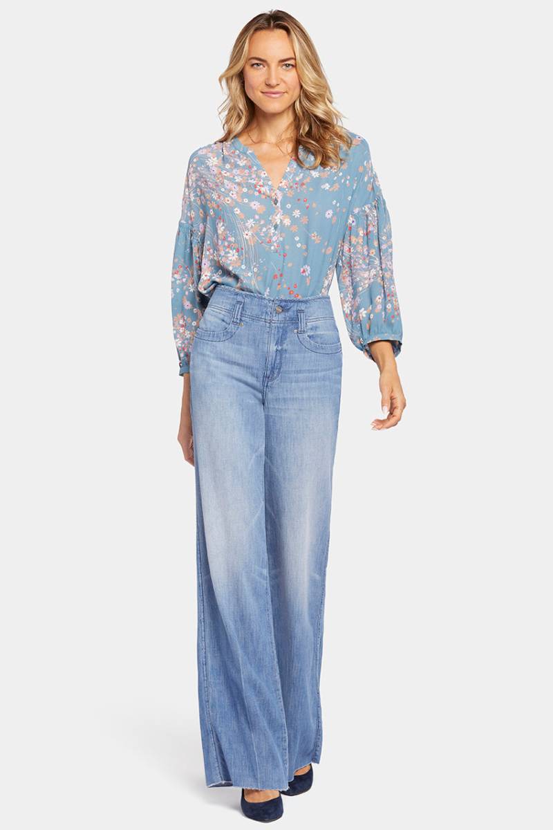Teresa Wide Leg Jeans Mittelblau High Rise Premium Denim | Everly von Nydj