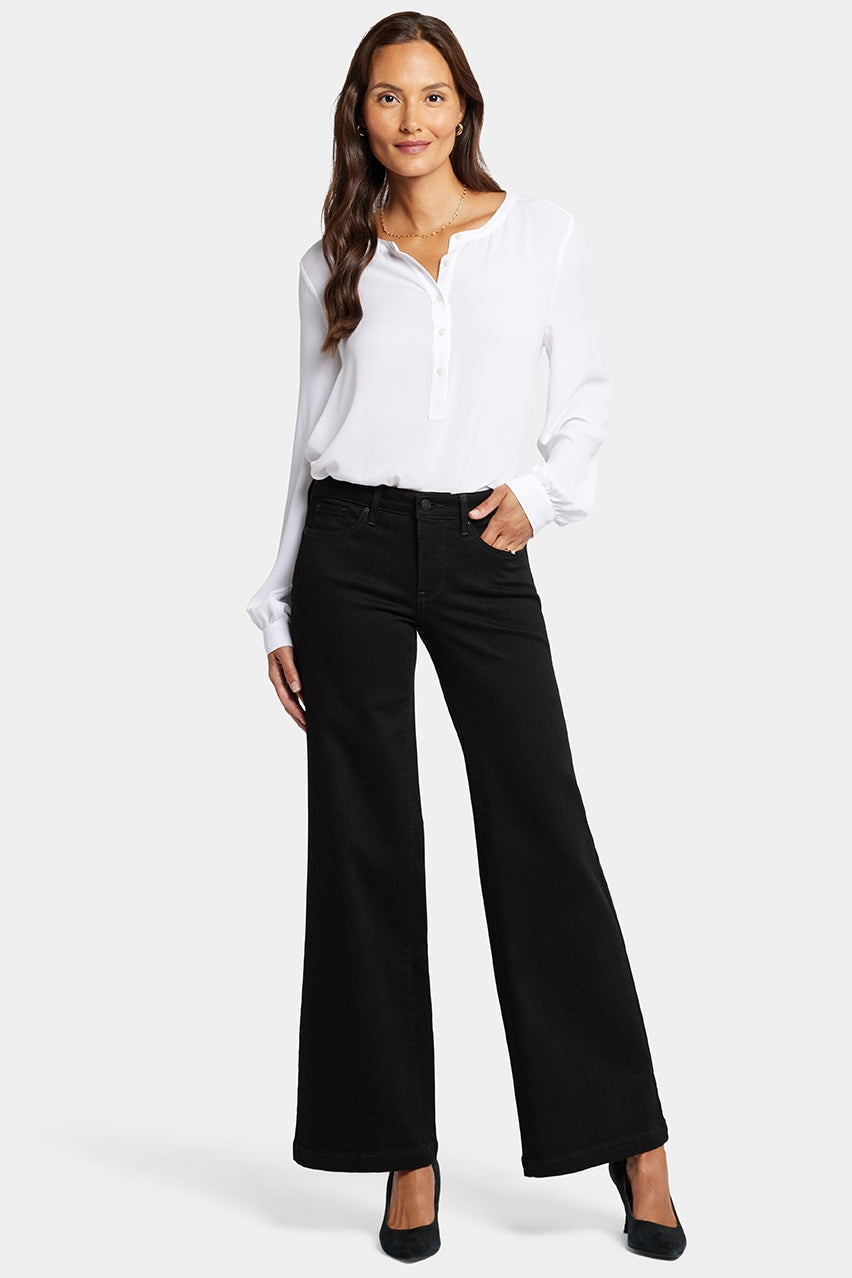 Teresa Wide Leg Jeans Schwarz Premium Denim (Tall) | Black von Nydj