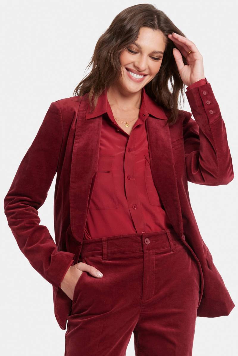 Smoking Blazer Baumwollsamt Rot | Wild Currant von Nydj