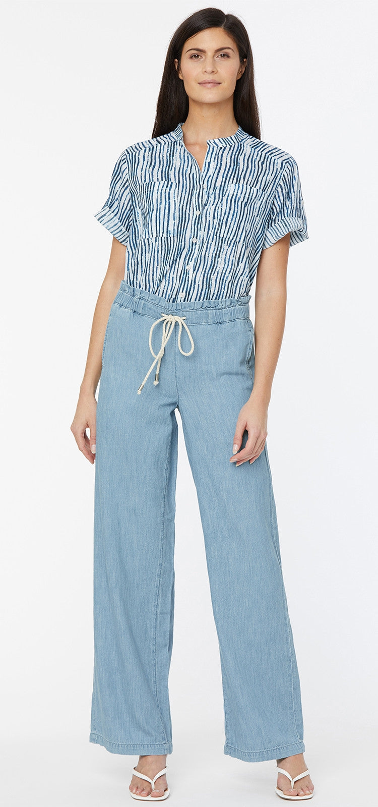 Wide Leg Trouser Hellblauem Chambray | Light Stone von Nydj