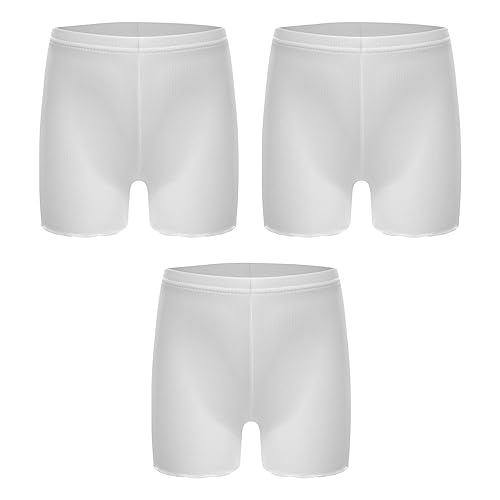 Nyeemya Mädchen Unterhosen Kurz Unter Rock Leggings Shorts Hohe Taille Radlerhose Fitness Hot Pants Boxershorts Panty Weiß 110-116 von Nyeemya