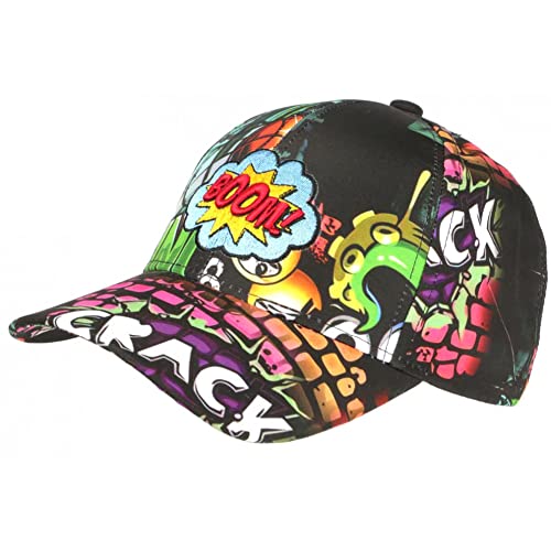 Nyls Création Baseball-Kappe, Schwarz und Grün, Streetwear Pop Style Original Boom Baseball – Größe: Einheitsgröße – Farbe: Schwarz – Herren, Schwarz , Einheitsgröße von Nyls Création