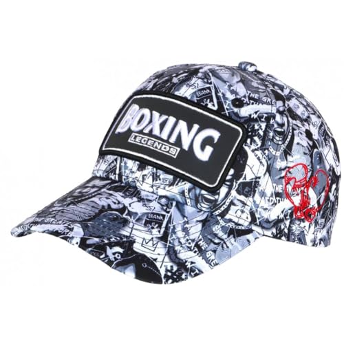 Nyls Création Boxing Cap Weiß und Schwarz Patch Reflect Streetwear Baseball – Größe: Einheitsgröße – Farbe: Schwarz – Herren, Schwarz , Einheitsgröße von Nyls Création