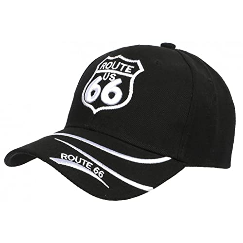 Nyls Création Cap Route 66 schwarz und weiß Baseball Biker – Herren, Schwarz , Einheitsgröße von Nyls Création