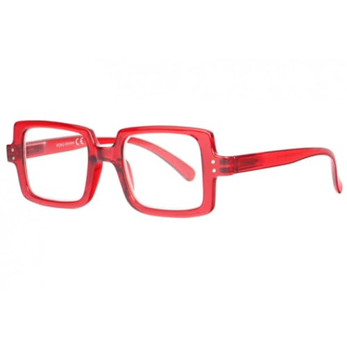 Nyls Création Große Lesebrille, Rot, Original, Klasse Prestya – Größe: Dioptrien 2 – Farbe: Rot – Herren, rot, Dioptrie 2 von Nyls Création