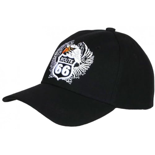 Nyls Création Cap 66 schwarz Adler weiß Trend Baseball Biker – Einheitsgröße – Schwarz von Nyls Création