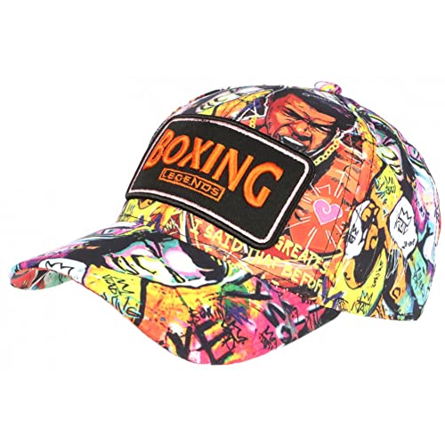 Nyls Création Streetwear Cap Orange und Gelb City Pop Original Boxing Baseball – Herren, Orange, Einheitsgröße von Nyls Création