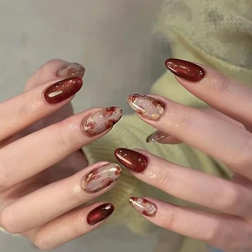 Herbst 24 Stk. Presse auf Nägel Mandel Kurz Kunstnägel zum Aufkleben für Fingernägel - Fake Nails in Ombré Rosa Weiß mit Designs Glänzende künstliche Nagelpresse für Frauen Herbst 24 Stk. Presse auf Nägel Mandel Kurz Kunstnägel zum Aufkleben für Fingernägel - Fake Nails in Ombré Rosa Weiß mit Designs Glänzende künstliche Nagelpresse für Frauen von Nymora