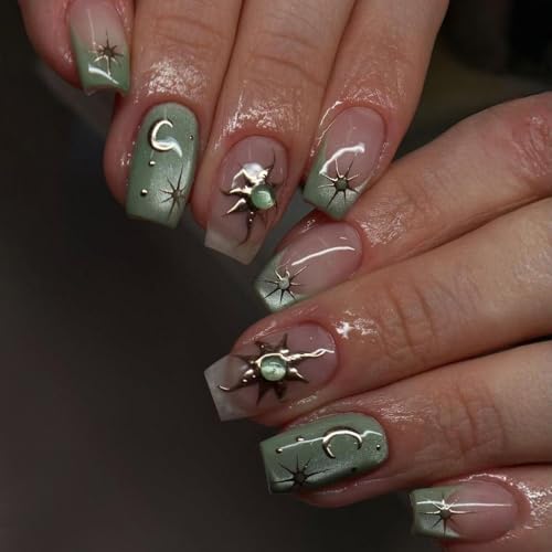 Nymora 24 Stück Press on Nails Set in Mittel Almond Grün Ombré - Glänzend Klebernagel Fruit Jelly Gel Nägelzum Aufkleben Falsche Nägel für Frauen Mädchen Nymora 24 Stück Press on Nails Set in Mittel Almond Grün Ombré - Glänzend Klebernagel Fruit Jelly Gel Nägelzum Aufkleben Falsche Nägel für Frauen Mädchen von Nymora