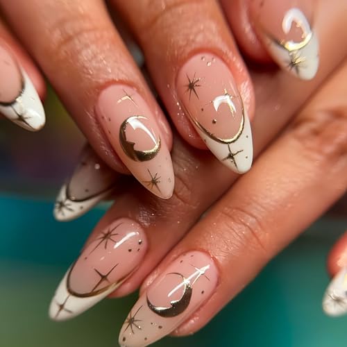 Nymora Glitzernde Stern Press on Nails Mittel Mandel Fake Nägel mit 3D Sternen Design 24 Stück - Retro Klebernagel für Frauen Mädchen - Jelly Gel Trage-Set Nymora Glitzernde Stern Press on Nails Mittel Mandel Fake Nägel mit 3D Sternen Design 24 Stück - Retro Klebernagel für Frauen Mädchen - Jelly Gel Trage-Set von Nymora