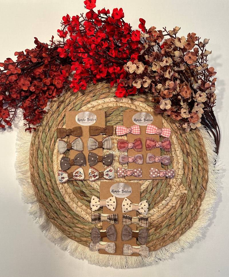 8Er Set Baby Kinder Mädchen Frauen Haarspange Mit Schleife Haarclip Stoffclip Floral Vintage Bow Knot Clips Stoffhaarklammer Haarspangen von NympheDahlien