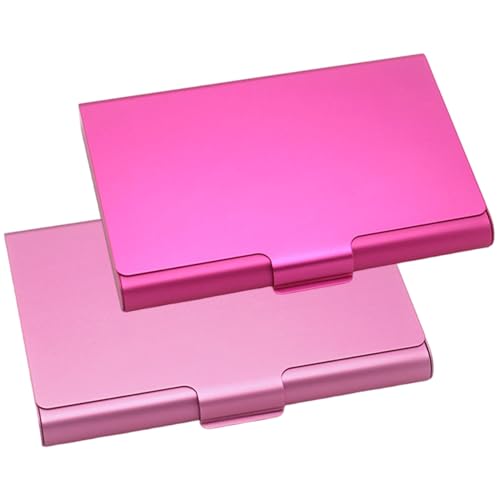 Nyutcwe Visitenkartenkoffer 2PCS 2 Farbanodized Aluminiumlegierung Visitenkartenbox für Frauen kompakt tragbare reibungslose robuste Organizer Box Hülle von Nyutcwe
