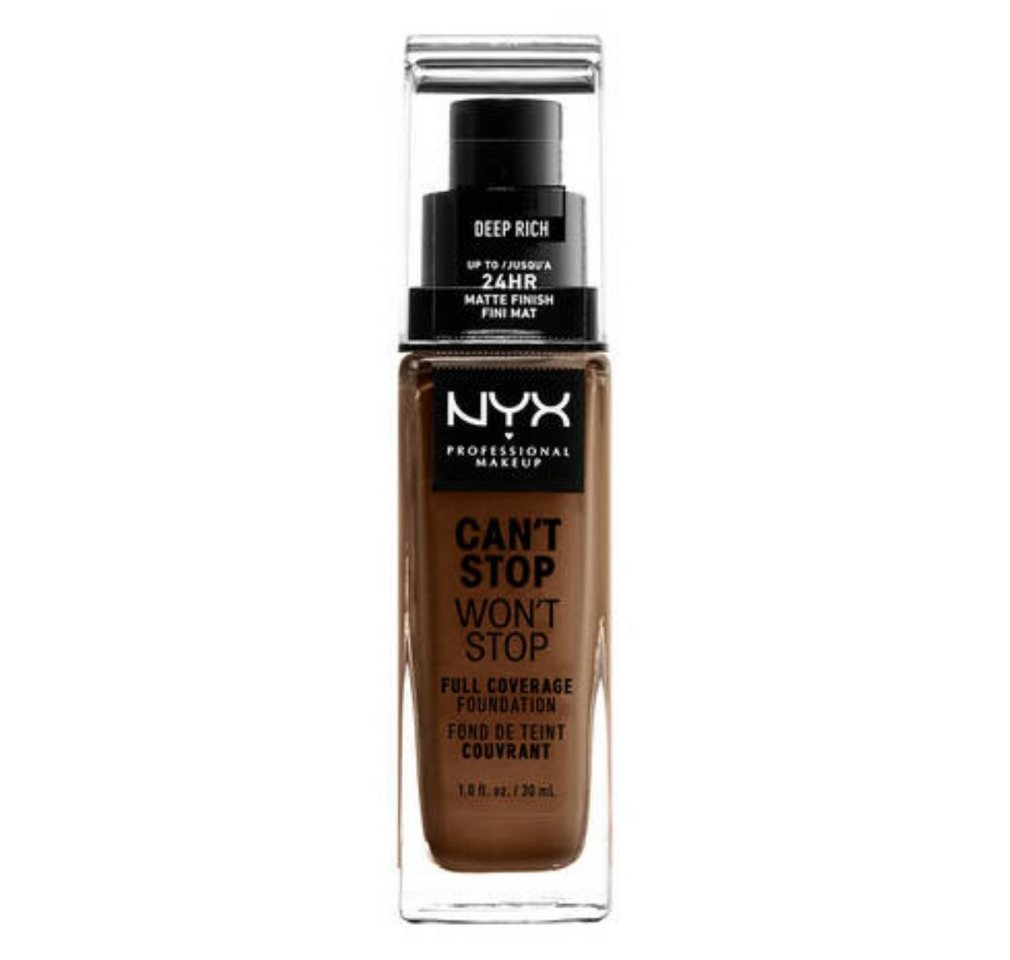 Nyx Professional Make Up Foundation CAN'T STOP WON'T STOP full coverage foundation #deep rich 30ml von Nyx Professional Make Up