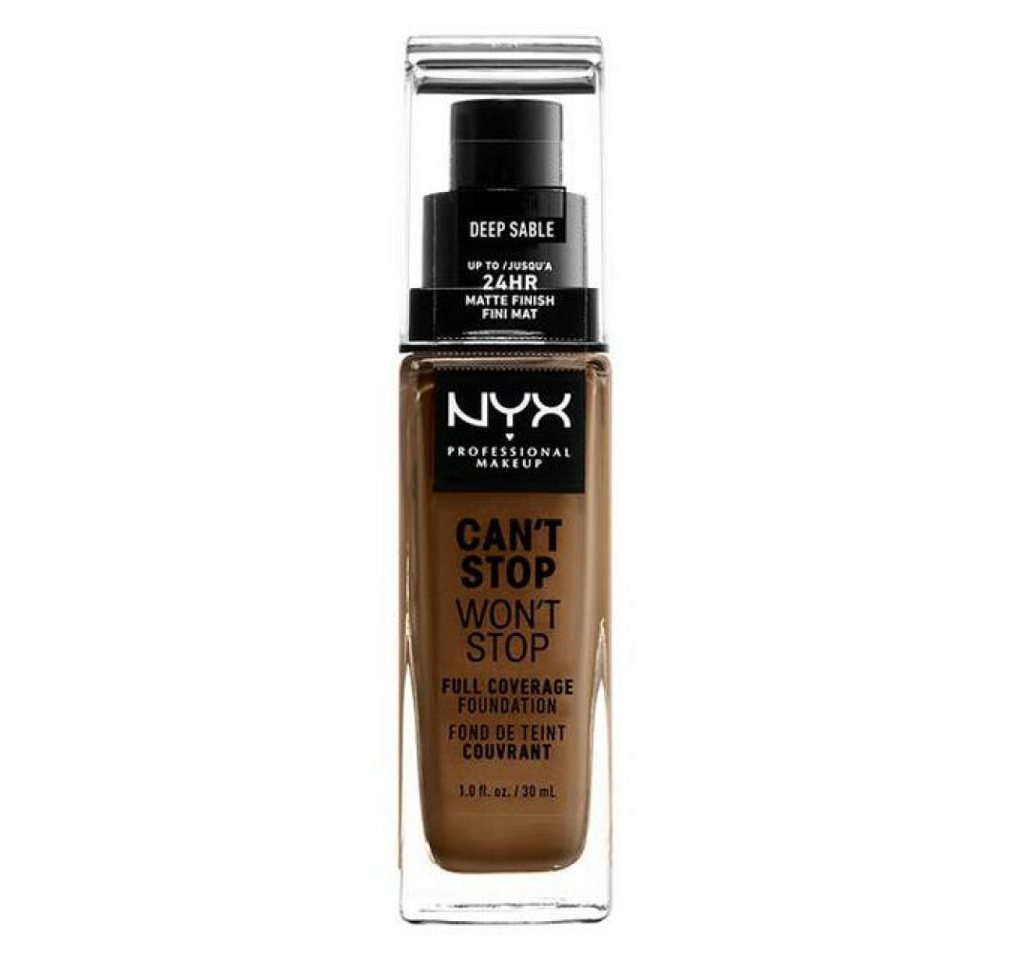 Nyx Professional Make Up Foundation CAN'T STOP WON'T STOP full coverage foundation #deep sable 30ml Nyx Professional Make Up Foundation CAN'T STOP WON'T STOP full coverage foundation #deep sable 30ml von Nyx Professional Make Up