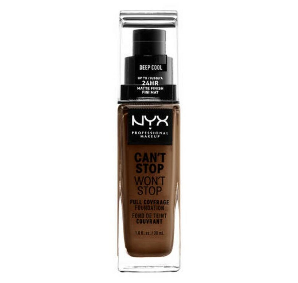 Nyx Professional Make Up Foundation Can't Stop Won't Stop Full Coverage Foundation Deep Cool 30ml von Nyx Professional Make Up