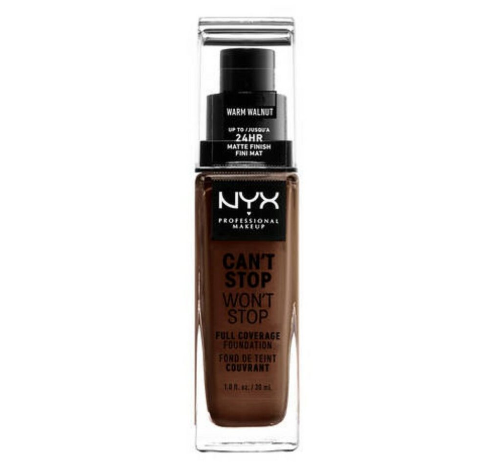 Nyx Professional Make Up Foundation Can't Stop Won't Stop Full Coverage Foundation Warm Walnut 30ml von Nyx Professional Make Up