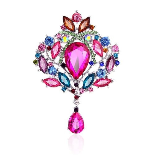 NyxSeat 1 Stück Damenbrosche, Glänzende Kristallbrosche, Kreative Retro-Brosche, Bunte Simulationsbrosche, Damen-Brosche aus Legierung, Geeignet für Partys, Bankette von NyxSeat