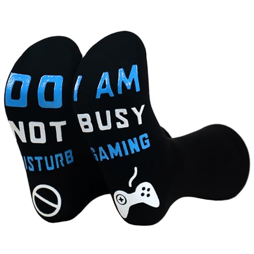 1 Stück Spiel an mit lustigen Neuheit Gaming Socken 'Nicht stören Ich spiele' Perfekte Füllungen für Jungen, Ein tolles Neuheitsgeschenk für Männer, Freunde, Spieler von NyxSeat