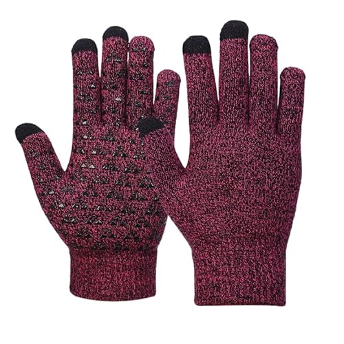 NyxSeat 1 Paar Rote Strickhandschuhe, Winter Warme Handschuhe, Touchscreen-handschuhe, Outdoor-fahrradhandschuhe, Atmungsaktive Winddichte Handschuhe, Rutschfeste Handschuhe von NyxSeat