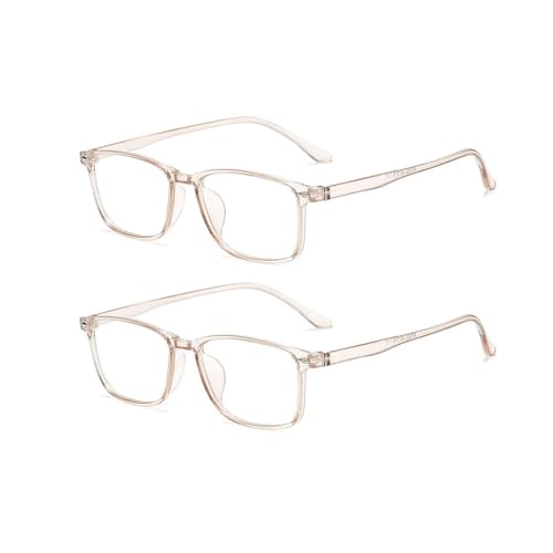 Nyxphy 2 Paar Kurzsichtige Fernbrillen mit Blaulichtfilter – Distanz Brille Leichte Myopie-Brillen für Frauen/Männer (Braun, 1.00, Dioptrien) von Nyxphy