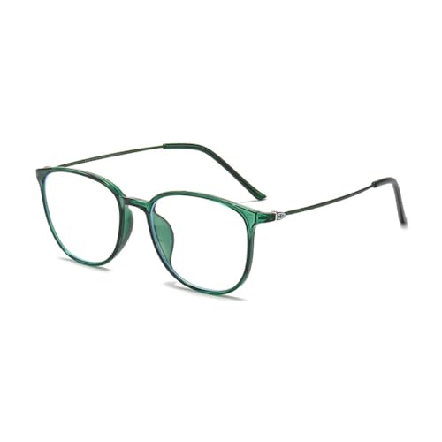 Nyxphy Blaulichtfilter Brille für Kurzsichtigkeit mit Entspiegelung - Leichte Ovale Kurzsichtige Sehhilfe für Damen und Herren (Grün, 3.75, Dioptrien) von Nyxphy