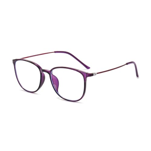 Nyxphy Blaulichtfilter Brille für Kurzsichtigkeit mit Entspiegelung - Leichte Ovale Kurzsichtige Sehhilfe für Damen und Herren (Lila, 2.25, Dioptrien) von Nyxphy