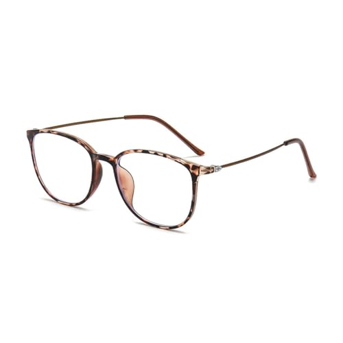 Nyxphy Blaulichtfilter Brille für Kurzsichtigkeit mit Entspiegelung - Leichte Ovale Kurzsichtige Sehhilfe für Damen und Herren (Schildpatt, 2, Dioptrien) von Nyxphy