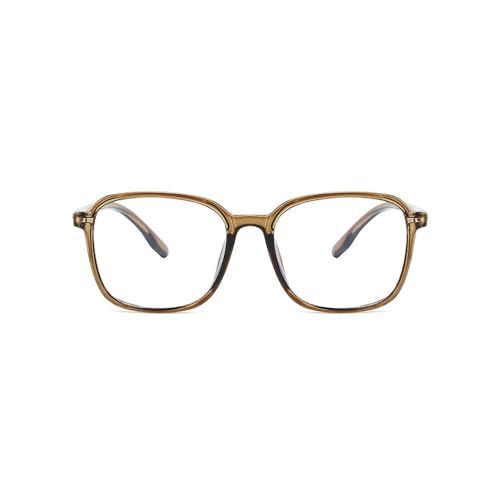 Nyxphy Groß Quadrat Blaulichtfilter Kurzsichtige für Männer Frauen Leichte Kurzsichtigkeit Fernbrille Computerbrille (Braun, -0.50, Dioptrien) von Nyxphy
