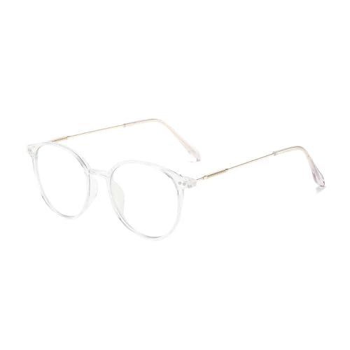 Photochrome Brille für Kurzsichtigkeit Myopie Damen Herren Ronde Fernbrille mit Blaulichtfilter UV Schutz selbsttönende Sonnenbrille (Transparent, 0.75, Dioptrien) von Nyxphy