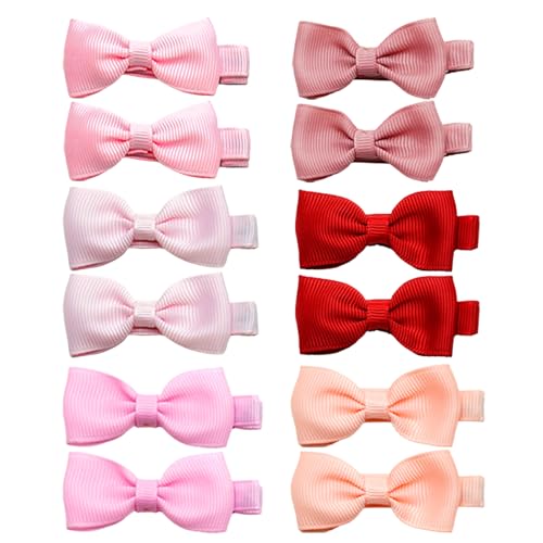 Nzexlyva 12 Stück Baby-Haarspangen, Mädchen-Haarspangen für feines Haar, kleine Kleinkinder, Mädchen, Baby-Schleifen, Schleifen-Haarspange, Zubehör für kleine Kinder, Kleinkinder und feine von Nzexlyva